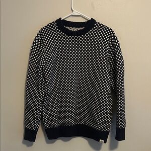 Long Wharf Navy & White Crewneck Sweater